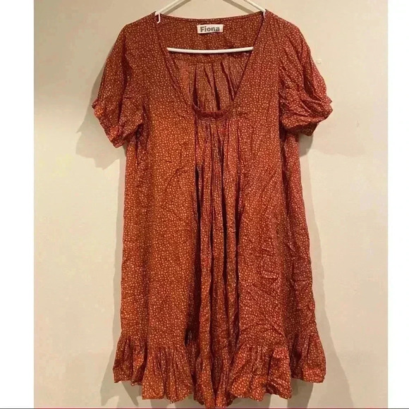 Fiona Babydoll Peasant Dress - Picture 1 of 4